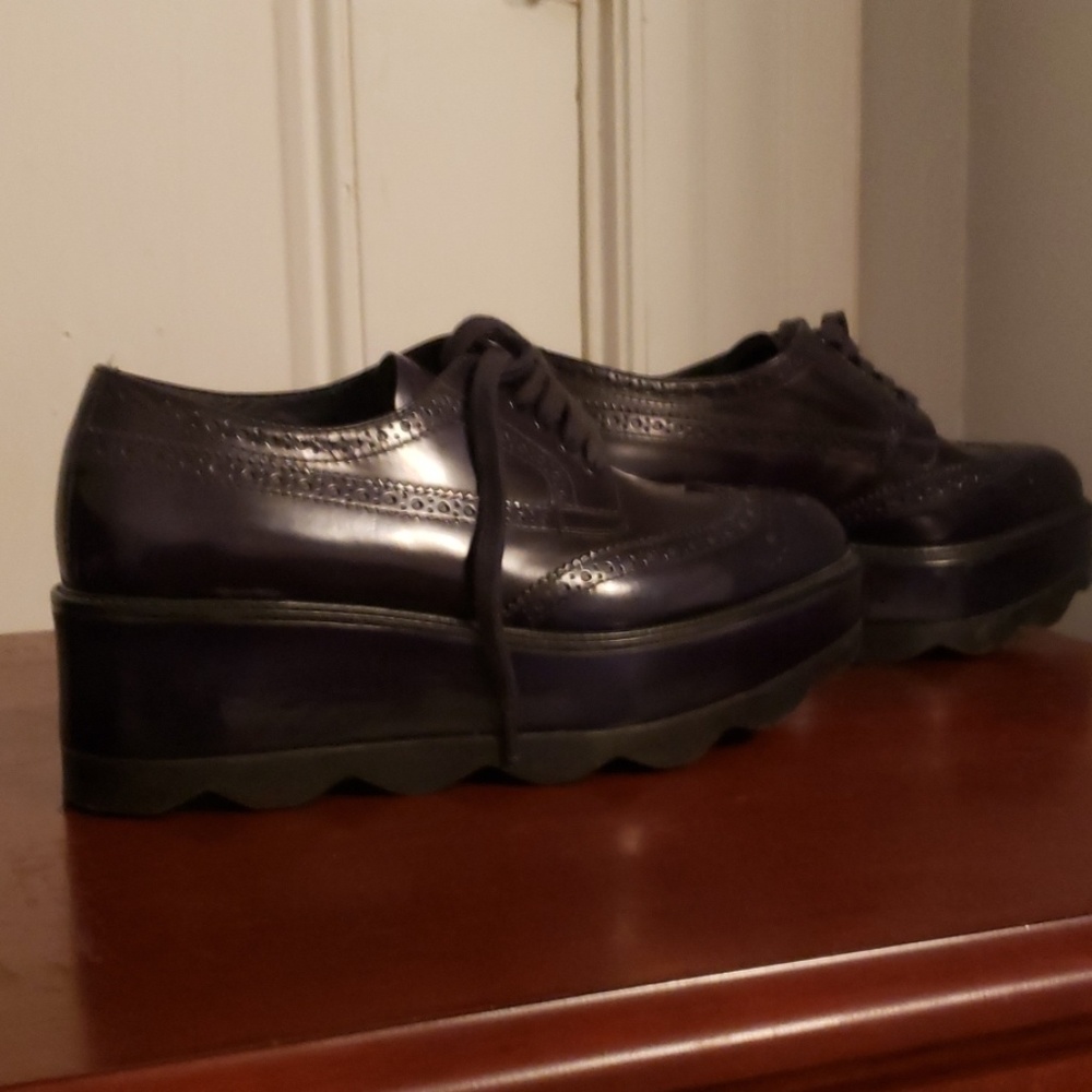 PRADA Scalloped Oxford Platform